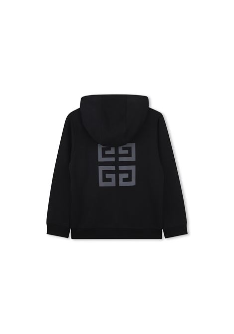 Felpa Zip-Up Nera Con Logo su Fronte e Retro GIVENCHY KIDS | H3070309B